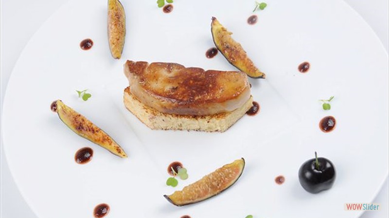 Goose liver figs cherry